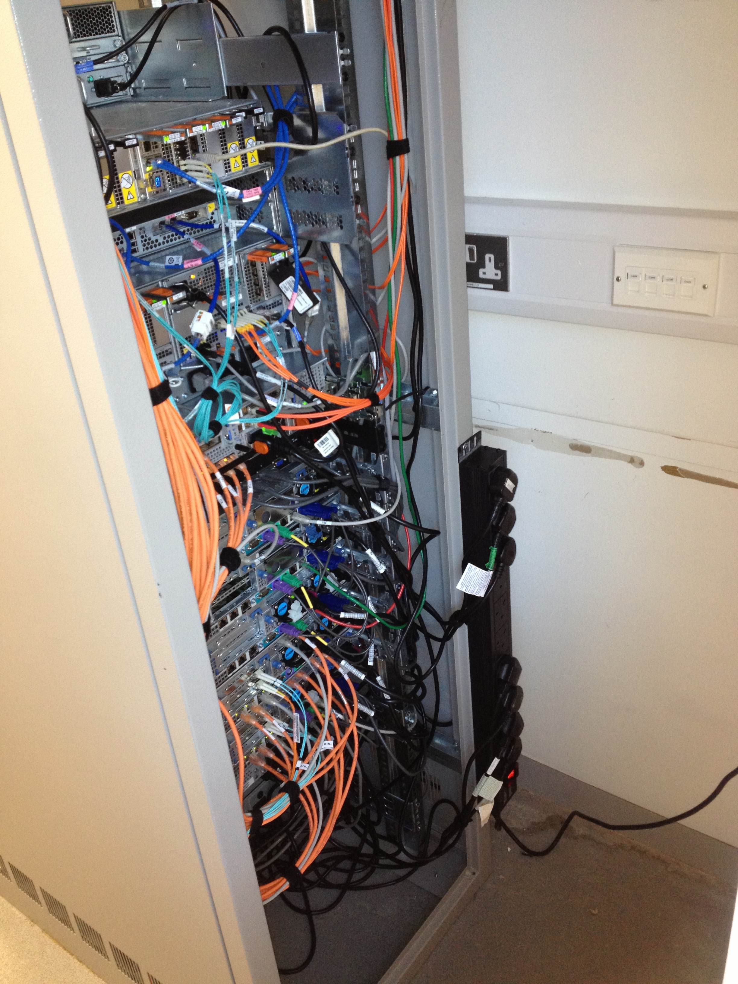 Rear of completed SAN  telecoms cabinet