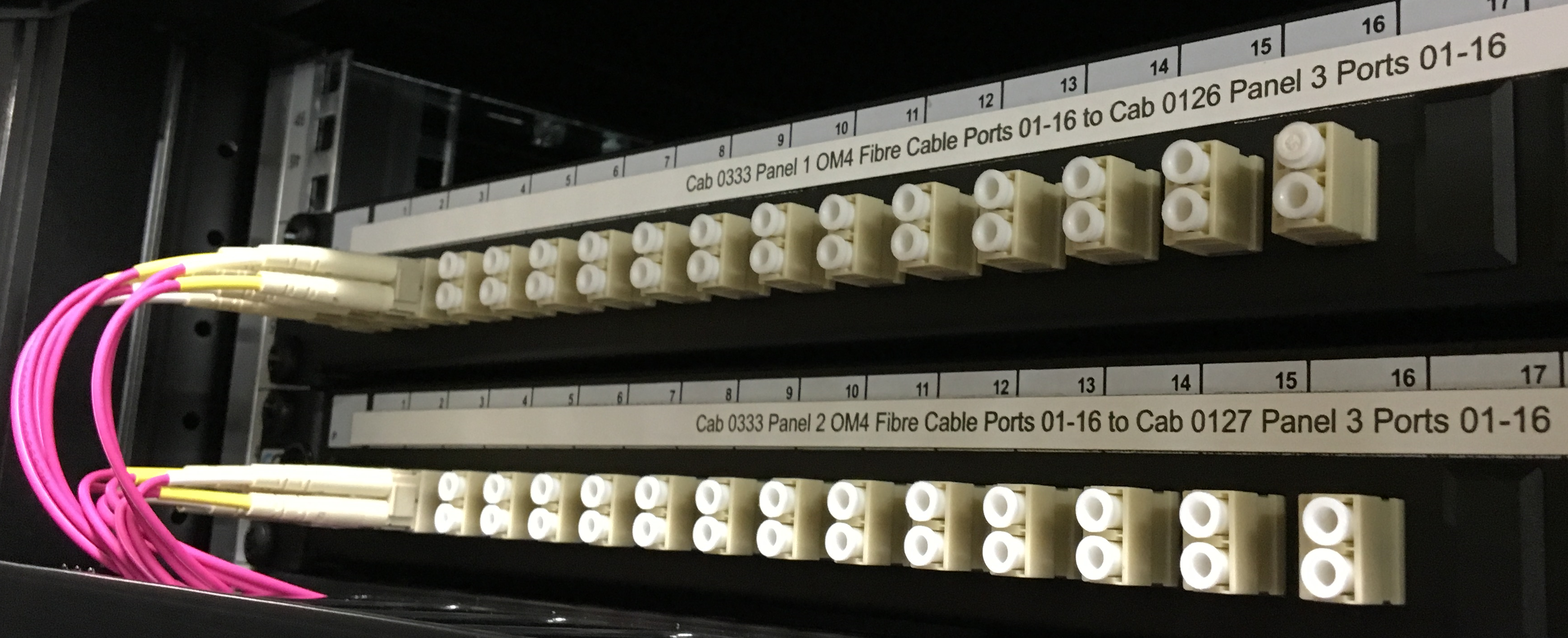 Datacentre Slough OM4 Multimode Fibre optic Installation